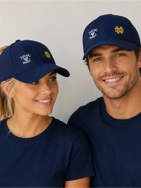 NEW UNISEX Navy Blue and Gold Notre Dame  Embroidered Logo Baseball Cap